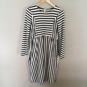 Roolee Elm Stripe Dress in Charcoal